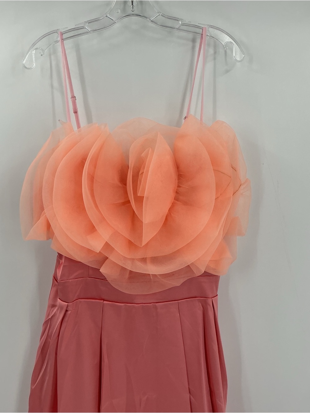 Peach & Coral Ruffle Bust Mini Dress - Picture 3 of 8